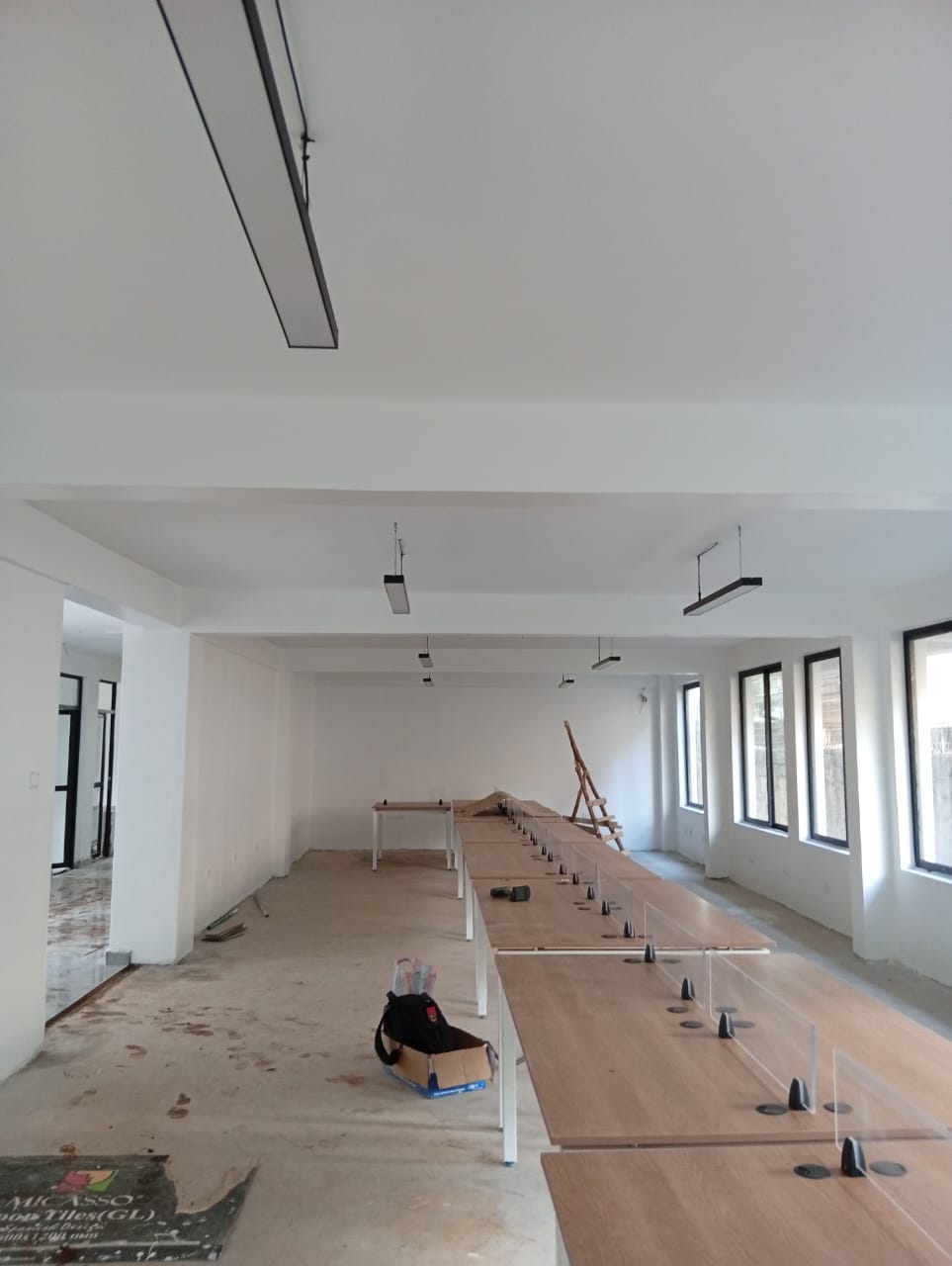 Current project open work floor under installation